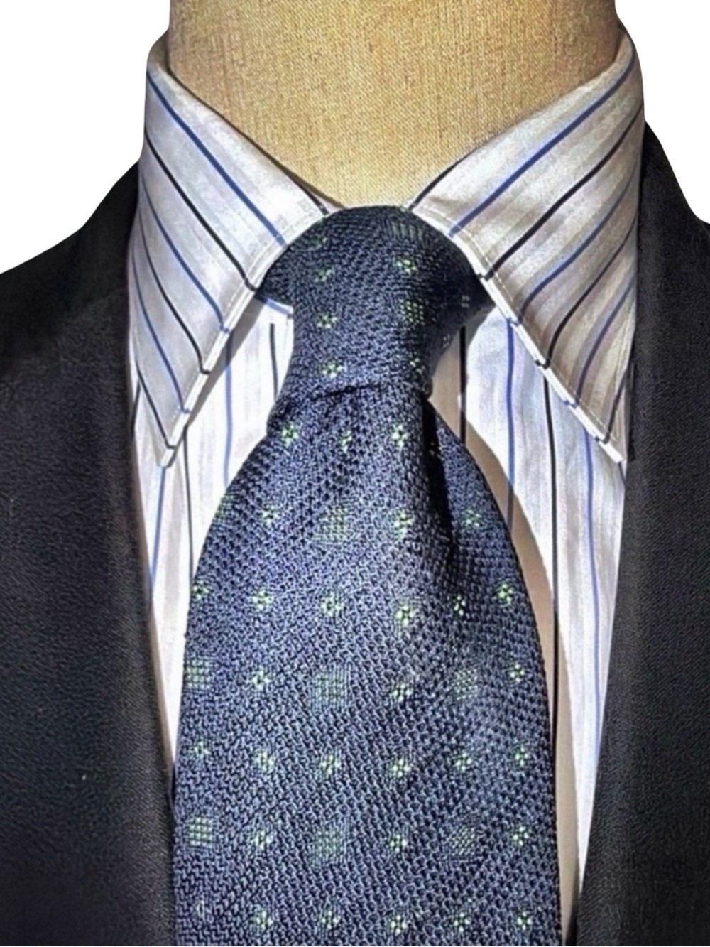 Bijan Men’s Silk Tie | Made in Italy | Textured Woven Pattern Luxury Necktie